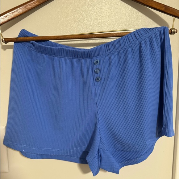 ⭐️3for10⭐️ Juicy Couture Rhinestone Pajama Shorts Button Women’s Large Blue - Picture 3 of 9
